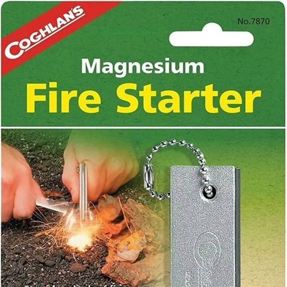 Coghlans Magnesium Fire Starter striker blade included starts hundreds of fires